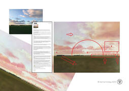 Annotated artwork: Color theory feedback on landscape painting — suggestions for atmospheric perspective Visual correction: Teacher’s feedback on student’s manga anatomy drawing — highlights proportions and line confidence