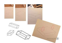 Student drawing artwork with teacher’s handwritten feedback notes - Original setup with a cube on a table under a lamp, submitted for LearnArt.Today Student drawing artwork with teacher’s handwritten feedback notes - Original setup with a cube on a table under a lamp, submitted for LearnArt.Today