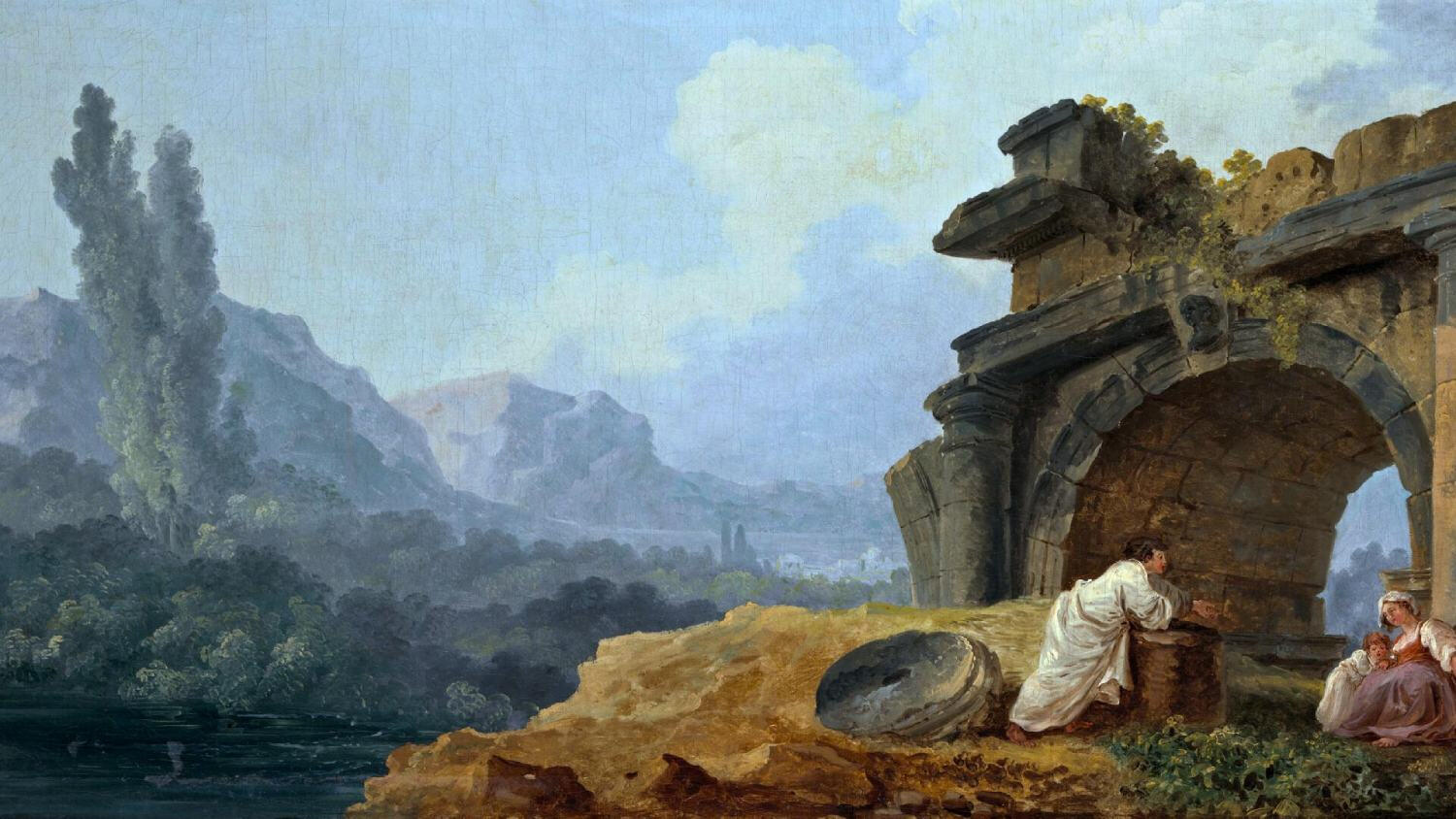 Arches in Ruins painting by Hubert Robert, 18th-century romantic landscape from Metropolitan Museum of Art, featured in LearnArt.Today